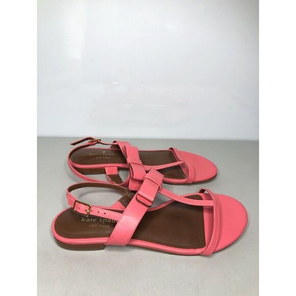 Kate Spade Hot Pink Leather Bow Open Toe Strap Sandals Women Sz 6.5MUS/37EU - Picture 2 of 16